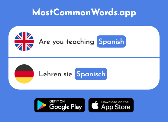 Spanish - Spanisch (The 1919th Most Common German Word)