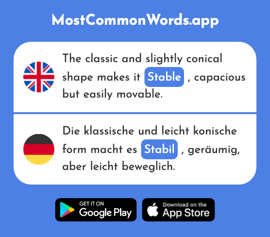 Stable, sturdy - Stabil (The 1500th Most Common German Word)