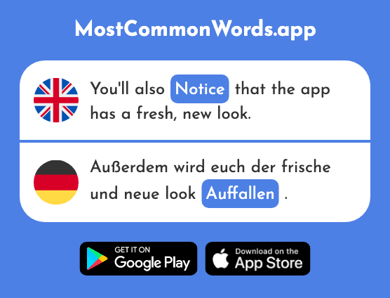 Stand out, notice - Auffallen (The 1160th Most Common German Word)