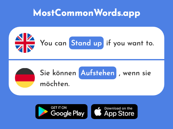 Stand up, get up - Aufstehen (The 966th Most Common German Word)