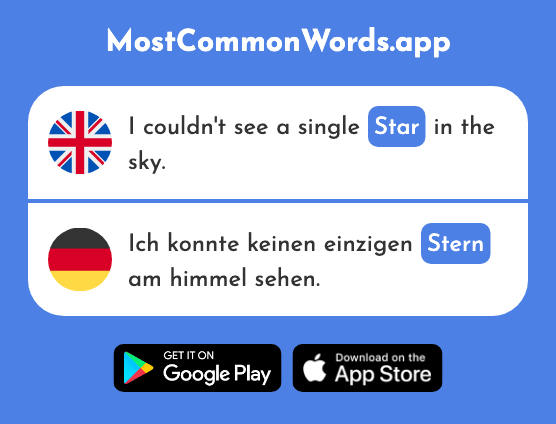 Star - Stern (The 1677th Most Common German Word)