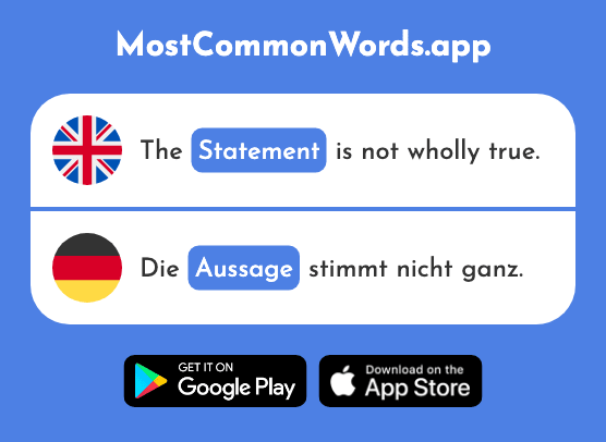 Statement - Aussage (The 577th Most Common German Word)