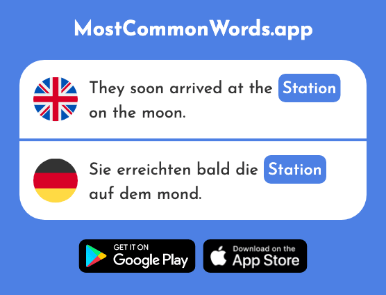 Station, stop, stopover - Station (The 2562nd Most Common German Word)