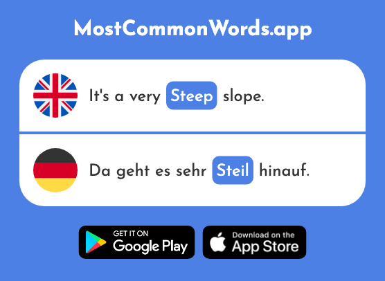 Steep - Steil (The 2749th Most Common German Word)