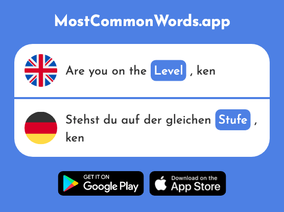 Step, level - Stufe (The 1757th Most Common German Word)