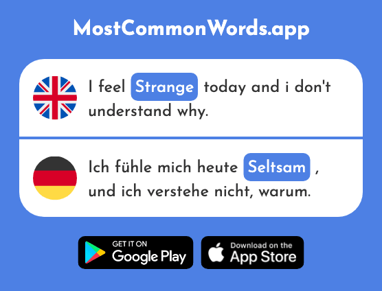 Strange, peculiar - Seltsam (The 1829th Most Common German Word)