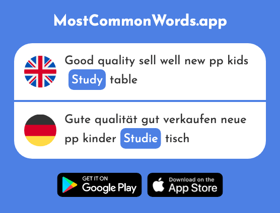 Study - Studie (The 784th Most Common German Word)