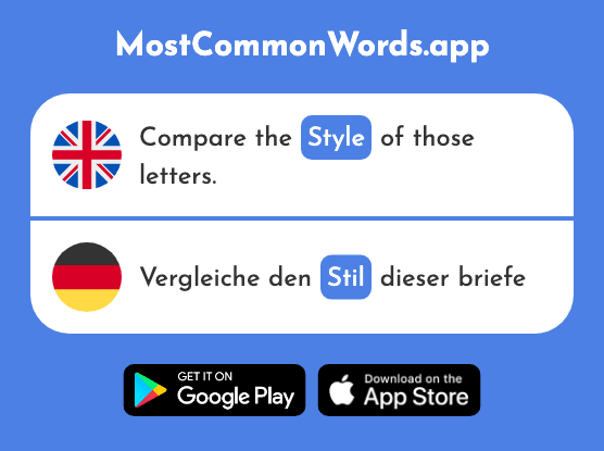 Style - Stil (The 2422nd Most Common German Word)