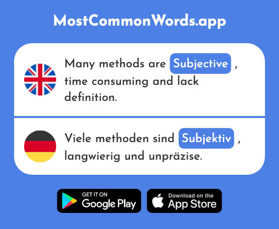 Subjective - Subjektiv (The 2869th Most Common German Word)