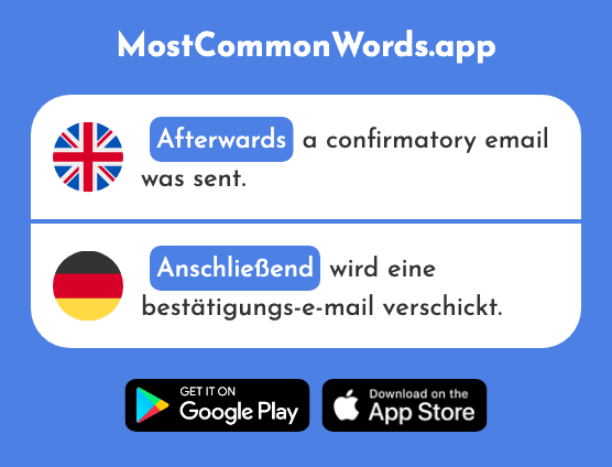 Subsequent, afterwards - Anschließend (The 1031st Most Common German Word)