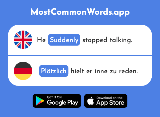 Suddenly - Plötzlich (The 456th Most Common German Word)