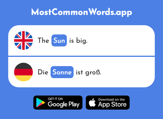 Sun - Sonne (The 864th Most Common German Word)