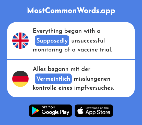 Supposed, supposedly - Vermeintlich (The 2746th Most Common German Word)