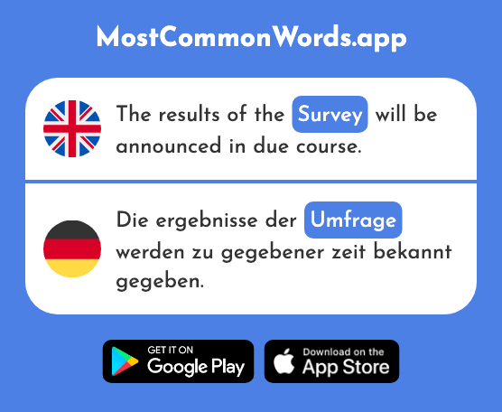 Survey - Umfrage (The 2176th Most Common German Word)