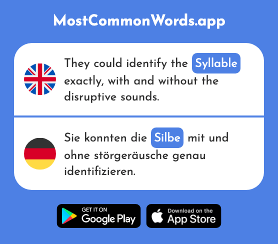 Syllable - Silbe (The 2073rd Most Common German Word)