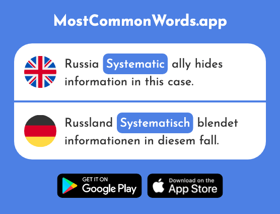 Systematic - Systematisch (The 2169th Most Common German Word)