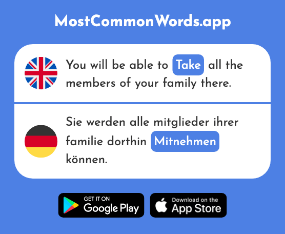 Take - Mitnehmen (The 1459th Most Common German Word)