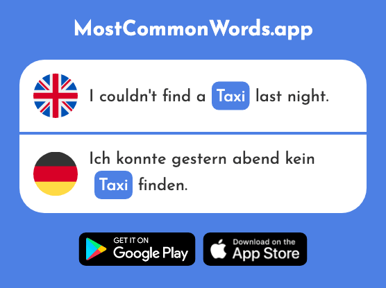 Taxi - Taxi (The 2999th Most Common German Word)