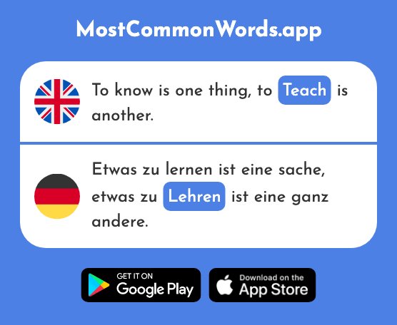 Teach - Lehren (The 2540th Most Common German Word)
