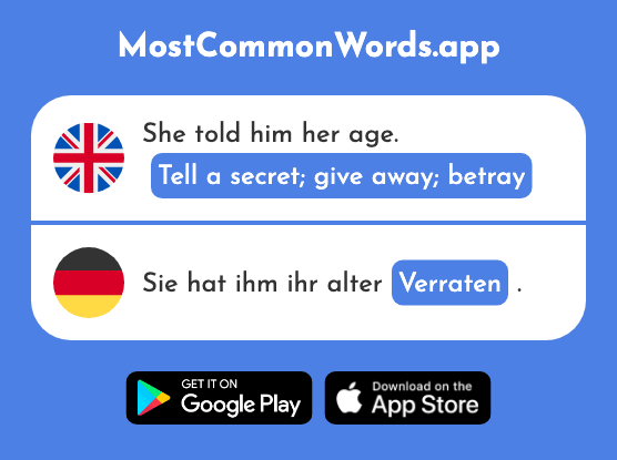 Tell a secret, give away, betray - Verraten (The 1914th Most Common German Word)