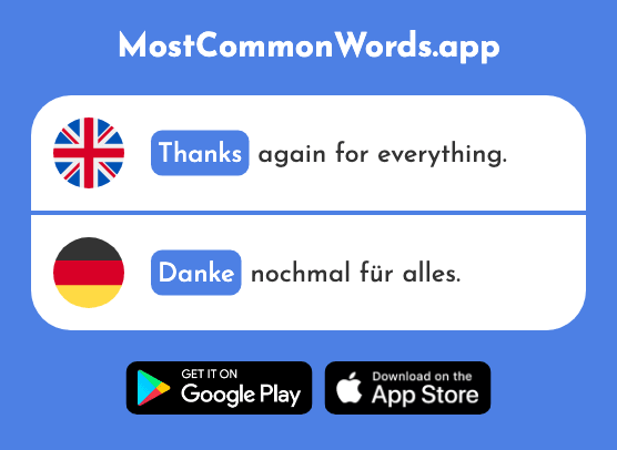 Thanks - Danke (The 877th Most Common German Word)