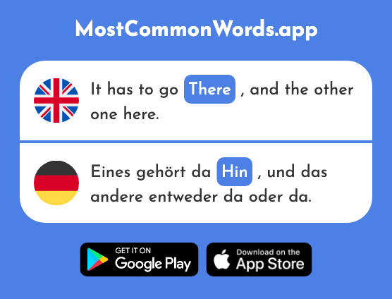 There - Hin (The 712th Most Common German Word)