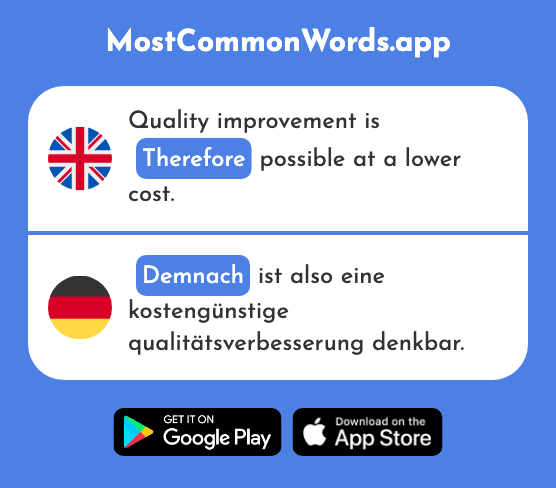 Therefore - Demnach (The 1227th Most Common German Word)