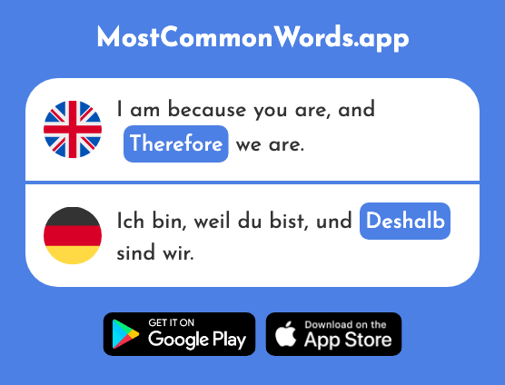 Therefore - Deshalb (The 229th Most Common German Word)