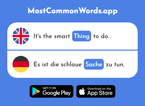 Thing - Sache (The 318th Most Common German Word)