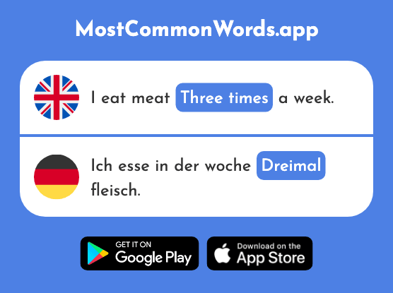 Three times - Dreimal (The 2660th Most Common German Word)