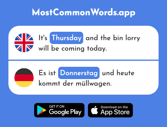 Thursday - Donnerstag (The 1244th Most Common German Word)