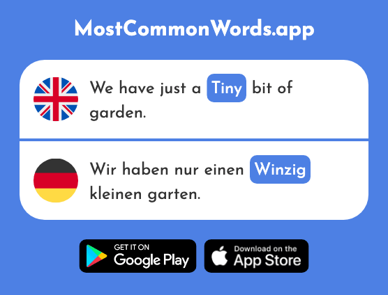 Tiny - Winzig (The 2219th Most Common German Word)