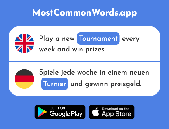 Tournament - Turnier (The 2895th Most Common German Word)
