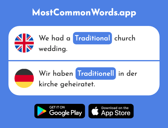 Traditional - Traditionell (The 1555th Most Common German Word)