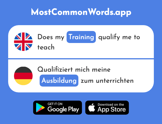 Training, development - Ausbildung (The 1174th Most Common German Word)