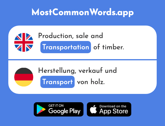 Transportation - Transport (The 2352nd Most Common German Word)