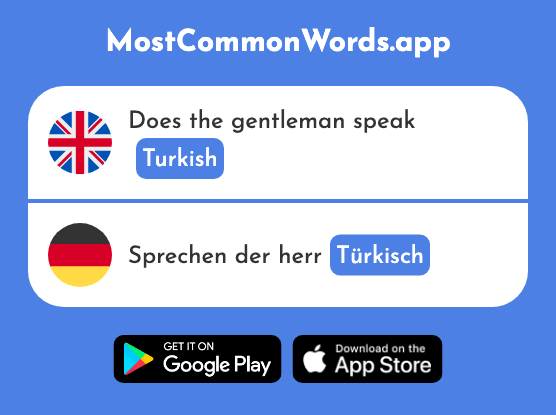 Turkish - Türkisch (The 1531st Most Common German Word)