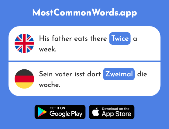 Twice - Zweimal (The 1836th Most Common German Word)