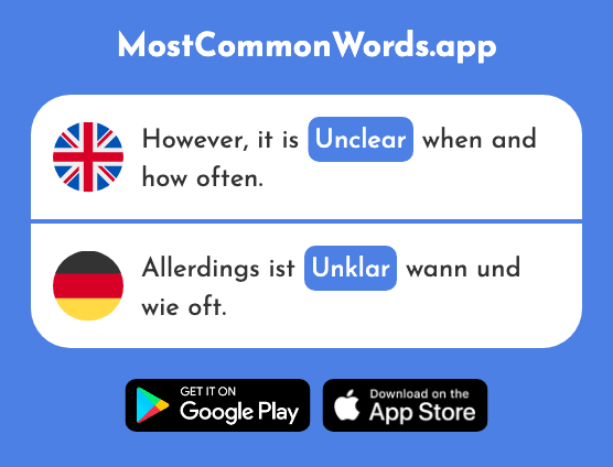 Unclear - Unklar (The 2543rd Most Common German Word)