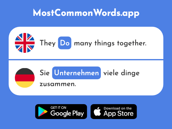 Undertake, do, take action - Unternehmen (The 2278th Most Common German Word)