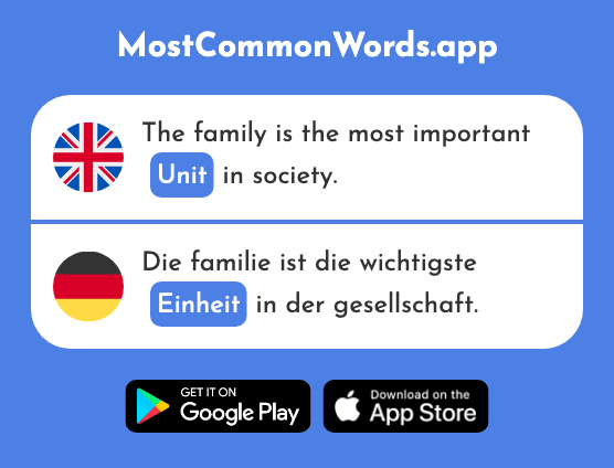 Unity, unit, entity - Einheit (The 755th Most Common German Word)