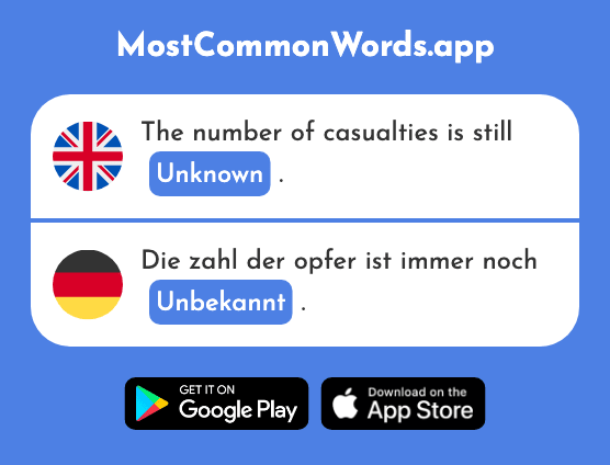 Unknown - Unbekannt (The 1292nd Most Common German Word)