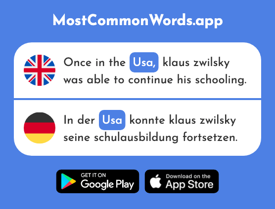 Usa, - Usa (The 409th Most Common German Word)