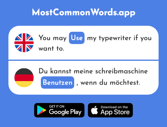 Use - Benutzen (The 1119th Most Common German Word)