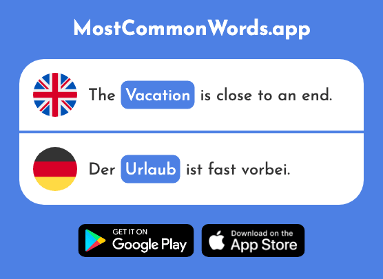 Vacation - Urlaub (The 1570th Most Common German Word)