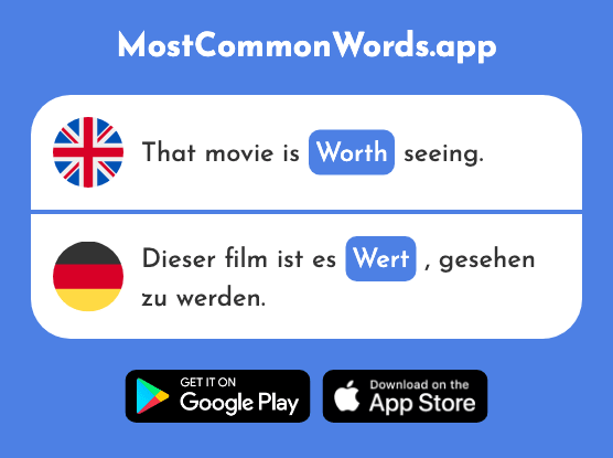 Value, worth - Wert (The 290th Most Common German Word)