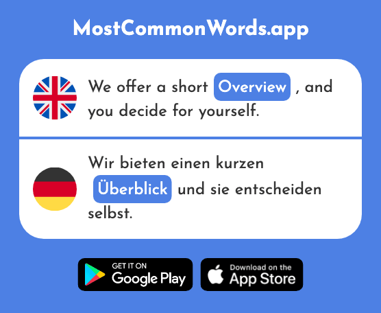 View, overview - Überblick (The 2641st Most Common German Word)