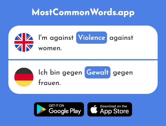 Violence, force - Gewalt (The 1361st Most Common German Word)