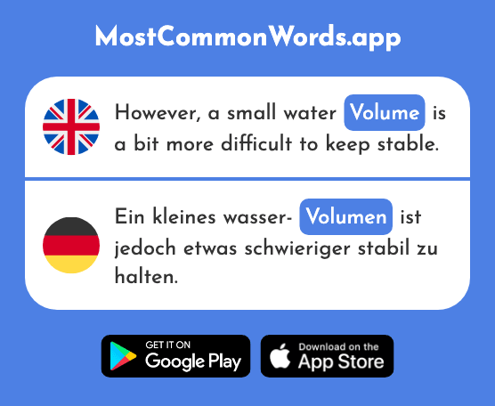 Volume, total amount - Volumen (The 1794th Most Common German Word)