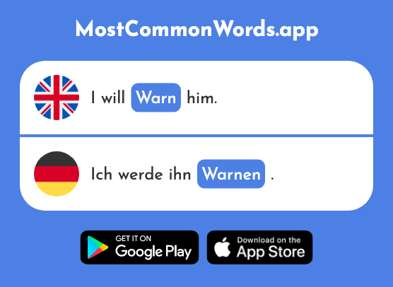 Warn - Warnen (The 1337th Most Common German Word)